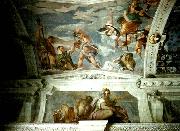 Paolo  Veronese ceiling of the stanza di bacco oil painting artist